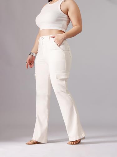 Image of Miss Chase A+ Women's High Rise Regular-Length Stretchable Denim Wide-Leg Shaping Jeans