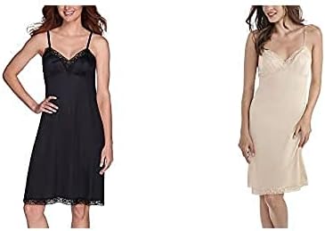 Vanity Fair womens for Under Dresses apparel full slips, Lace – 22″ Neutral/Black (2 Pack), XX-Large US