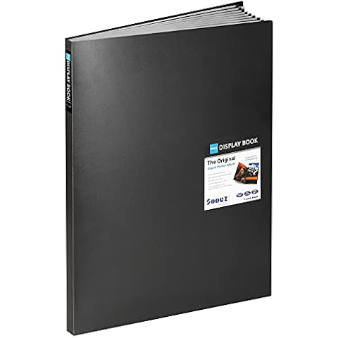 Sooez Heavy Duty Binder with Plastic Sleeves 18"x24", Portfolio Folder with 30 Clear Sheet Protectors, Display 60 Pages, Presentation Book for Artwork, Sheet Music, Document Cover