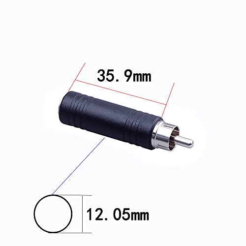 Adaptador 6.35mm a RCA Plug macho a jack mono hembra 3 unidades miniatura 5