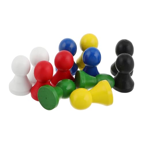 Abaodam 12pcs Wooden Humanoid Chess Pieces Portable Travel Chess Set for Checkers