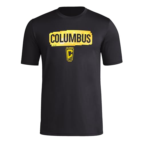 adidas Mens Columbus Crew MLS Short Sleeve T-Shirt Black Columbus Medium