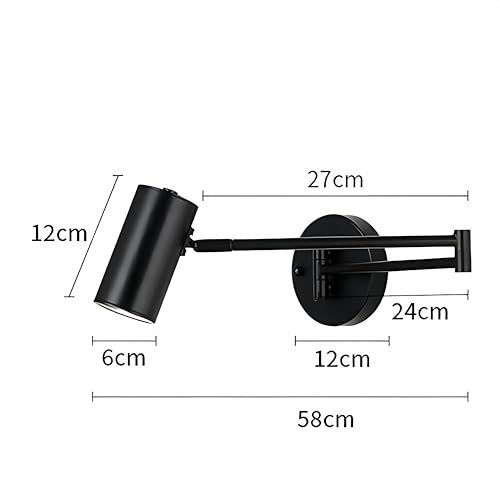 Image of Swing Arm Wall Lamp 5W LED 3000k Warm White for Living Room, Indoor Metal Wall Light with Adjustable Lighting Angle for Bedroom, Study Room, Hotel