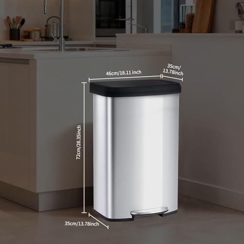 Papelera de acero inoxidable 80L con pedal y tapa suave miniatura 2