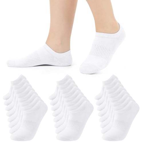 Cooraby 12 Pairs Boys Girls No Show Heel Grip Low Cut Socks Athletic Mesh Running Socks