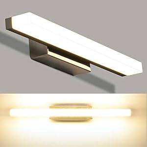 LEDMO Led-spiegellamp, 40 cm, 4000 K, natuurwit, IP44 waterdicht, roestvrij staal, badkamerlamp voor wandverlichting en badkamer, SMD2835, 8 W, 800 lm, make-uplicht, wandlamp, badkamerlamp, 220 V