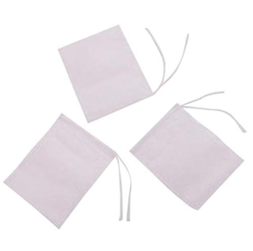 Generico 100 bolsitas vacías de té termosellado con filtro de papel de hierba bolsita de té suelto blanco creativo y útil, bien tratado.
