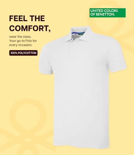 Image of United Colors of Benetton Shirt for Men | Tees for Man | Half Sleeves Plain Stylish Regular Fit Polo | Collar Tshirt | T-Shirt | Stylish Mens Tshirt