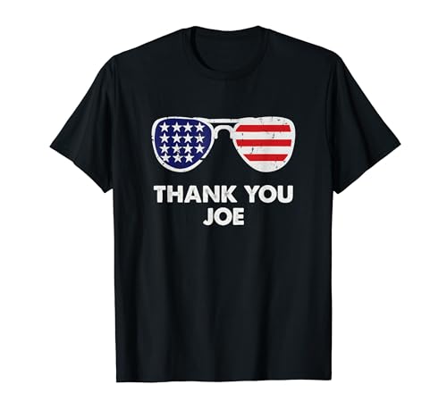 Thank You Joe Biden USA American Flag Sunglasses T-Shirt