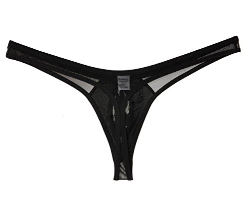 Sexy Men's Out Ring Bulge Thong Underwear See-through Mesh Bikini Tangas