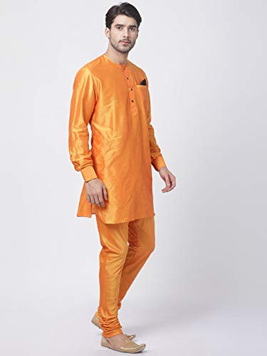 Image of VASTRAMAY Men's Black Cotton Blend Kurta and Pyjama Set
