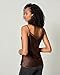 LilySilk Pure Silk Lace Camisole for Women 100% Silk Lingerie Camisoles with V-Neck & Adjustable Straps Ladies 2-in-1 Tank Tops for Summer Chocolate Brown M