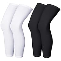 Skylety 2er-Packung Unisex Beinlinge Radsport Sport Radfahren Wadenwärmer Waden Kompression für Herren und Damen(Schwarz und Weiß, L)