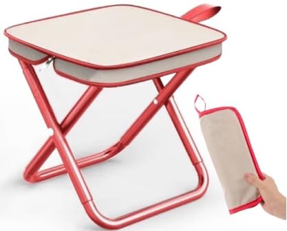 Camping Stool 26 cm, Portable Folding Stool with Storage Bag, Outdoor Footstool Mini Folding Stool...