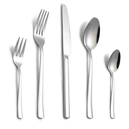BEWOS Cutlery Set for 6 People, 30 Piece Stainless Steel Cutlery Set