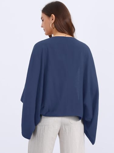 Image of Seta T Women's Linen Cardigan Spring Summer 3 /4 Sleeve Open Front Loose Cover Ups Lightweight Shrug