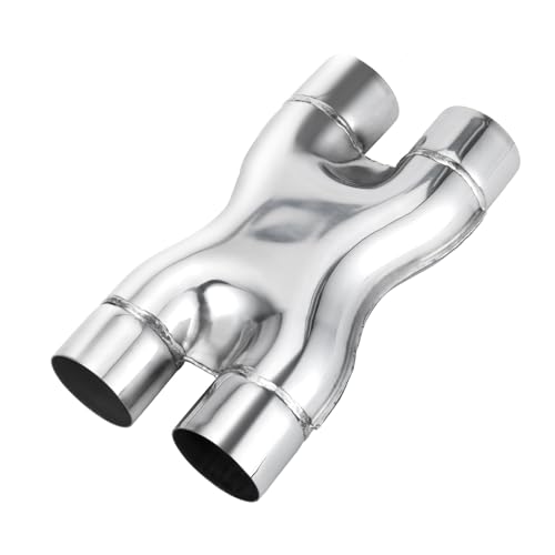 LCGP 2.5 Exhaust X Pipe Universal 2.5 In/Out Crossover X Pipe 12 Length Polished Surface Stainless Steel Weld-on