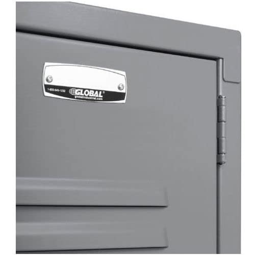 Global Industrial Double Tier Locker, 12X15X36, 6 Door Unassembled, Gray #TOP2