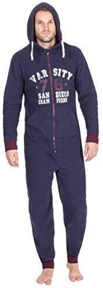 Da Uomo Stampata Tuta Con Cappuccio Vestito a tuta Tutto in Pezzo Unico  Pigiama Comodo WithLounge calze - stile varsity Navy, Large / X-Large :  Amazon.it: Abbigliamento