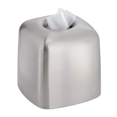 iDesign Nogu Metal Facial Tissue Cover, Container for Bathroom Vanity Countertops, 6.1