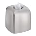 iDesign Nogu Metal Facial Tissue Box Cover, Boutique Container for Bathroom Vanity Countertops, 6.1" x 6.1" x 6", Brushed Stainless Steel