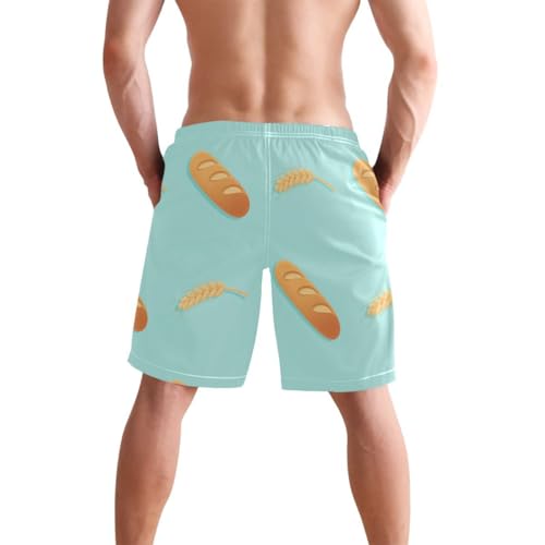 Bread Wheat Blue Mens Swim Trunks Quick Dry Beach Shorts with Pocket S 23024943