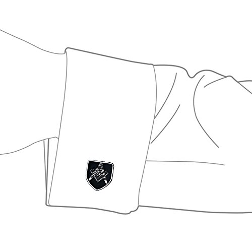 Gemelos Masonic con símbolo de brújula y esmalte negro para hombre miniatura 3