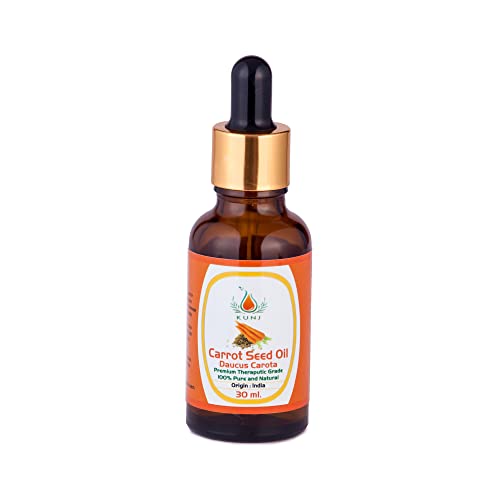 Image of KUNJ Carrot Seed Oil 30ml | 100% Pure & Natural Cold Pressed Oil | Undiluted Beauty Oil for Glowing Skin, Face Nourishment, Skin Hydration & Daily Skincare Use