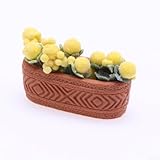 Puppenhaus Miniatur Topfpflanze für kreative Heimdekoration und Modellfotografie Szenen (Gelb)