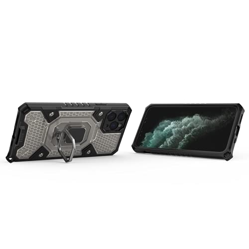 Image of zivite Thermoplastic Polyurethane Tough Armor Bumper Back Case Cover For iPhone 11 Pro|Ring Holder & Kickstand In-Built|360 Degree Protection Back Case Cover For iPhone 11 Pro (Black)