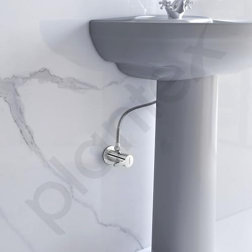 Image of Plantex Pure Brass Single Lever Angle Cock for Bathroom /Wash Basin /Single Way Cock with Teflon Tap for Kitchen /Kitchen and Bathroom Accessories (ORE-1404, Chrome)