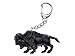 Miniblings Büffel Schlüsselanhänger - Handmade Modeschmuck I Rind Rinder Bison Herdentier schwarz - Schlüsselring Anhänger
