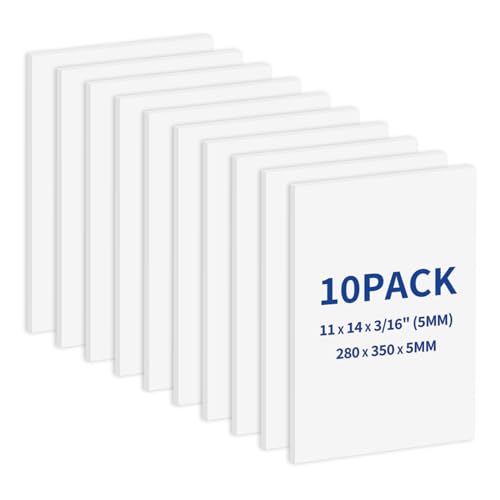 Zzrywuty 10 Pack Foam Boards 11 x 14 5mm Thickness Styrofoam Core for Crafts White Poster Vision Presentation Mat Board