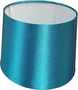 14" (36cm) Empire Silk Fabric Drum Shape Table Lamp & Ceiling Pendant Light Shade (Teal) — image 1