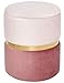 Suhu Hocker Samt Schminktisch Pouf Hocker mit Stauraum Sitzhocker Sofa Puff Couch Hocker Samtstoff Fußbank Rund Gold Couchtisch Polsterhocker aus Metall Rosa