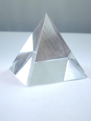 M Design Art K9 Crystal 2.5 inch H Pyramid Prism Glass Paperweight