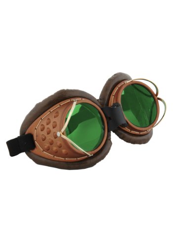 elope Machinist Costume Goggles - Green Tinted Lenses with Adjustable Strap, Padded Edges, Novelty...