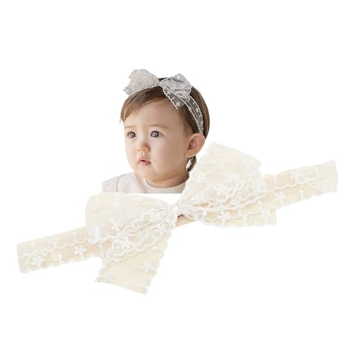 Lace Flower Bow-knot Baby Girls Headband Birthday Infant Wrap Elastic Baby Turban Hairband for Newborn Infant Toddler Kids (Style 9)