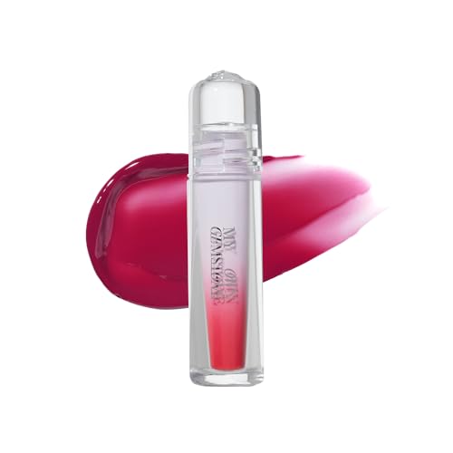 ETUDE Over Glowy Tint #12 Ruby Love | Non-Sticky Vegan Lip Tint | Moisturized & Long-lasting Lip Gloss | Daily Tint for Dry Lips, Korean Makeup, K-beauty, Perfect for Gift