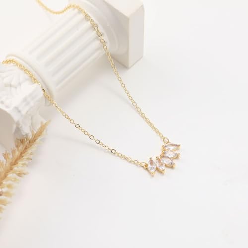 VIROMY Dainty Gold Necklaces for Women 14k Gold Plated Pendant Necklace for women Trendy Silver Long Necklace for Women Minimalist Jewelry for Women 5