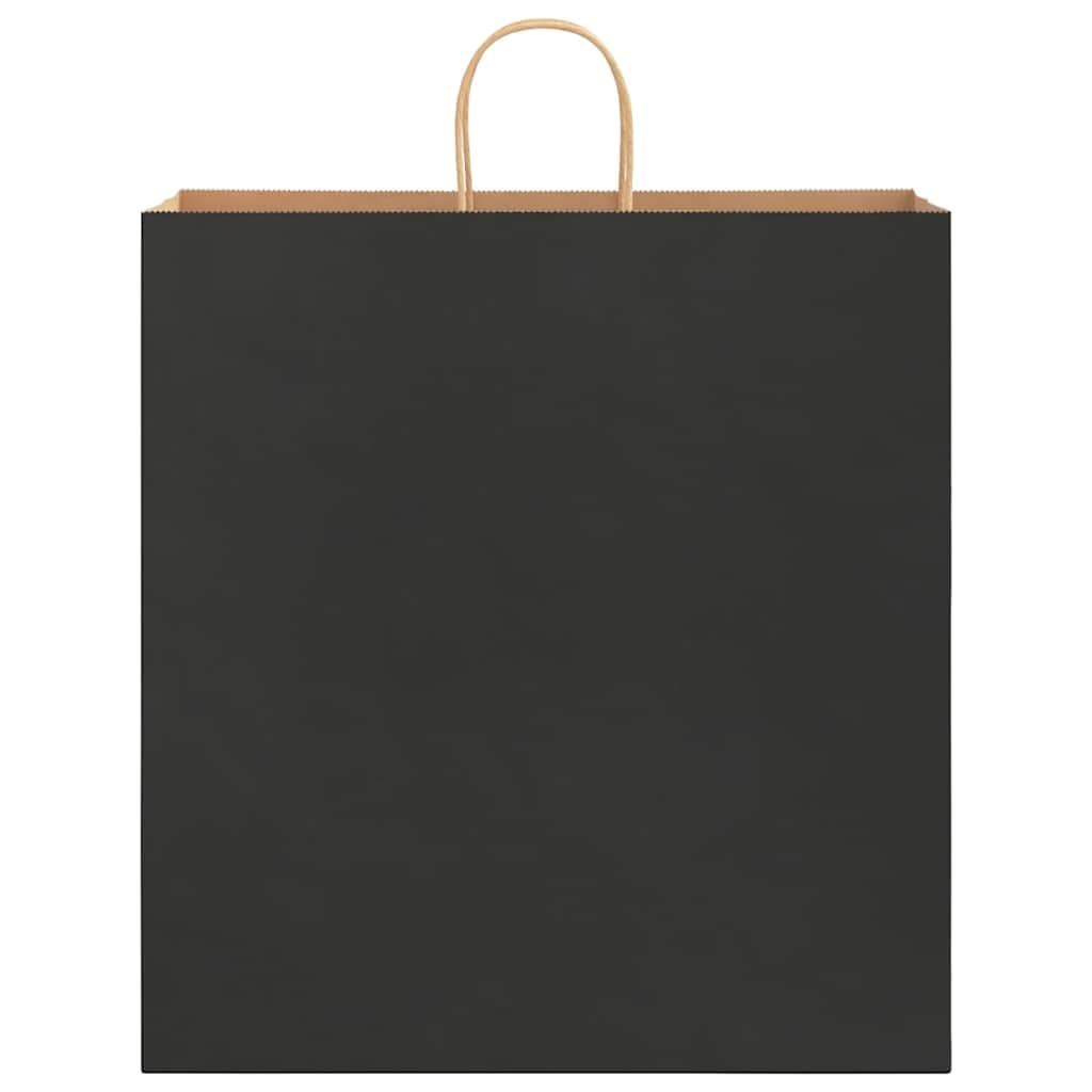 250 sacchetti di carta nera, 45 x 17 x 48 cm, sacchetti regalo robusti con manico, in carta kraft, per shopping e asporto
