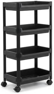 Deconox 4 Katlı Geniş Tekerlekli Düzenleyici Raf - Mutfak, Banyo ve Kiler İçin Çok Amaçlı Servis Arabası ve Organizer Ünite (35,5 x 22 x 67 cm) - Görsel 2