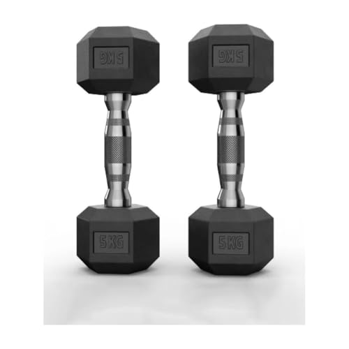 Hex Rubber Dumbbells 5kg (set) - Afbeelding 3