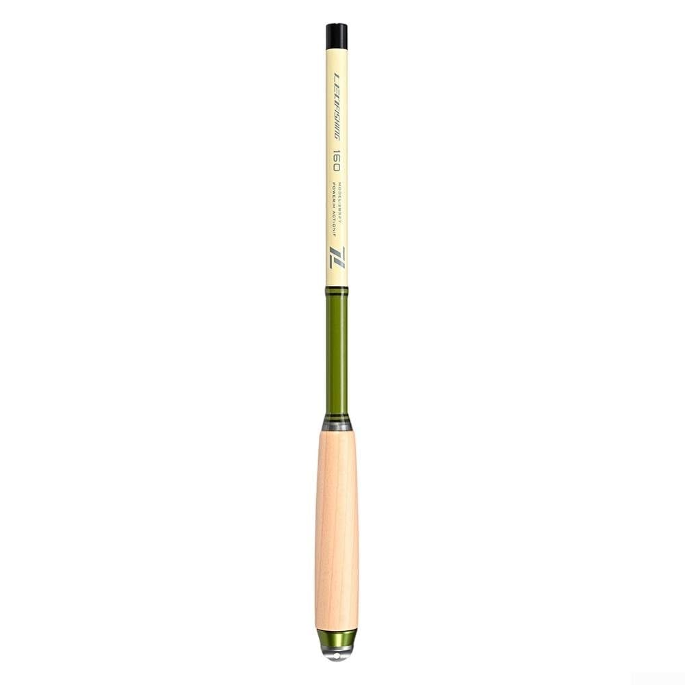 ZAMETTER Telescopic Fishing Rods 1.2-2Meter Solidwood Portable Stream Pole Collapsible Travel Rod Carbon Fiber Telescopic Fishing Rod with Wooden Handle for Fresh Water Fish (1.6M)