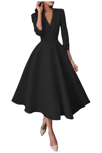 Half Sleeves Tea Length Wedding Guest Dresses for Women Satin A Line Midi Evening Dress Elegant Prom Party Dress