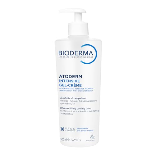 Bioderma Atoderm Intensive Gel-Cream Soothing Body Moisturizer for Dry to Atopic Sensitive Skin 24-Hour Hydration 16.9 Fl Oz