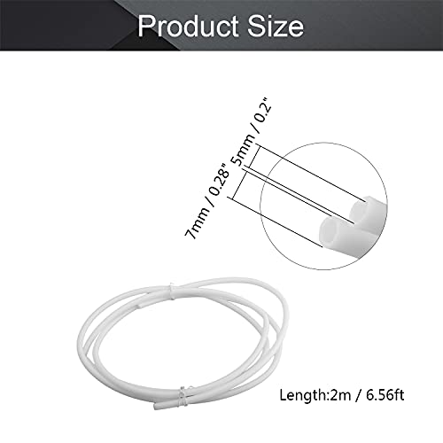 Image of Othmro PTFE Teflon Bowden Tube 6.56ft-5mm ID x 7mm OD-Milky White Connector Tubing for 3D Printer-1PCS