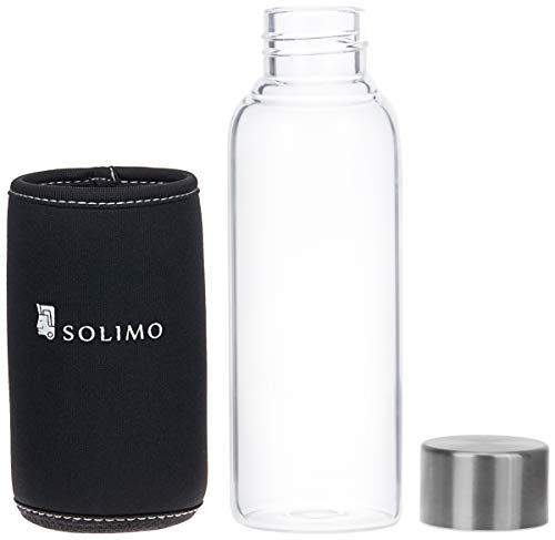 Image of Amazon Brand - Solimo SOL-HK-BRGN20-VV Stainless Steel Bottle, 450ml, 1 Water Bottle, Black