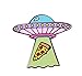 XINGFUQY OVNI Émoules Épingles Mignonne Pizza Broche Space Universe Badge SpaceShip Vapel Pin Astronomie Lover Chemises Chemises Chemises Sac à dos Accessoire