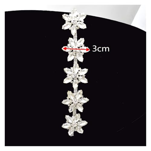 Chaîne de strass en cristal argenté de 10 yards pour couture de robe - 3